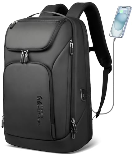 HEROIC KNIGHT Mochila de Negocios Ordenador Portátil Laptop 17,3 Pulgadas Grande para Hombre con Puerto USB Resistante al Agua Ultraligero Antirrobo Oficina Trabajo Viaje 30L (Negro)