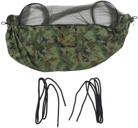 Tragbare Reise-Hängematte, Outdoor-Doppel-Camouflage-Hängematte, 440 Pfund Kapazität, 2-Personen-Hängematte, Netz-Design, Unverzichtbar Für Wandern Und Camping
