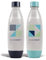 Sodastream - Lote de 2 botellas de 1 l para máquina de agua con gas y soda | Tecnología Snap & Lock Clipser | Compatible con lavavajillas | Sin BPA | Detalles azul oscuro y cian