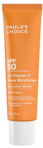 Paula's Choice 5% Vitamin C Moisturiser SPF 50 - Face Day Cream Hydrates & Brightens Skin - Multi-Active Sun Protection - with 3 Types of Vitamin C - All Skin Types - 60 ml