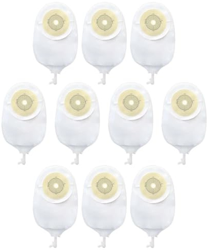 2 x Urostomie-Beutel, Kolostomiebeutel, zweiteilig, entwässerbar und Stoma-Pflege, mit Look-Beuteln, M4Z5 Ileostomie