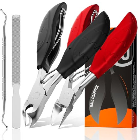 Profi Nagelschere Nagelknipser Set, 4 Pcs Nagelpflegeset Nagelset mit Nagelschere für Fussnägel, Scharf Nagelknipser für Dicke Eingewachsene Fußnägel, Maniküre Pediküre Set mit fusspflege Nagelzange