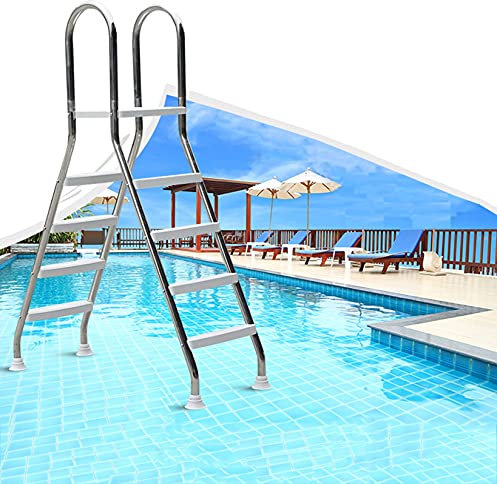 Scala per piscina fuori terra in acciaio inossidabile 304, altezza 180 cm, resistente e resistente, scala a 4 gradini, capacità di carico massima 150 kg