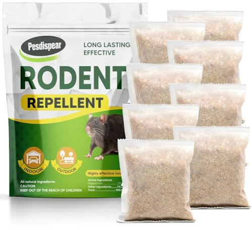Pesdispear Repellente Topi, Repellente per Topo, Dissuasore per Topi, Anti Ratti Meglio Del Elettrico Ultrasuoni per Topo Effetto 90 Giorni 8 Packs