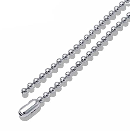Calefee 925 Sterling Silver Necklace Chain, Ball Bead Chain 18-32 inch 3mm Width Punk Chain Necklace Women
