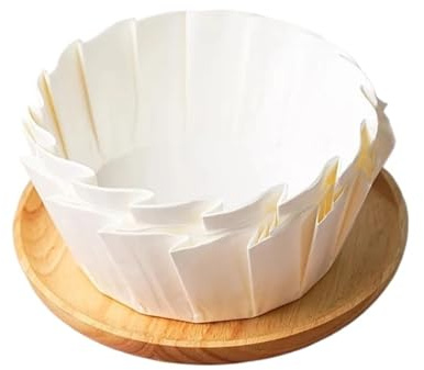 Bandeja de papel de aceite para tarta de queso vasco de 4/6/8 pulgadas, molde plegable para tartas, papel desechable para mousse, papel de borde a prueba de aceite (blanco, 50 unidades de 6 pulgadas)