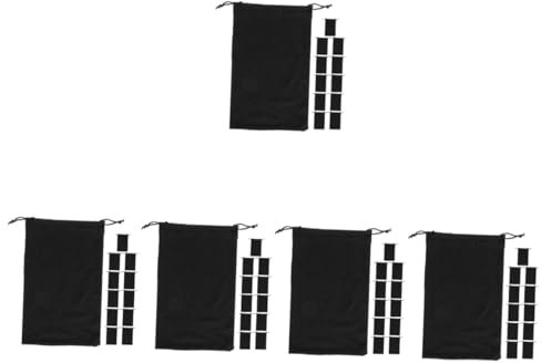 BESPORTBLE 5sets Skibrillentasche Brillenetui Sonnenbrillen-Organizer Verbot Schnee Beutel Weiche Brillentaschen Für Damen Sonnenbrillen-schutztasche Superfeine Faser Black 12pcs*5