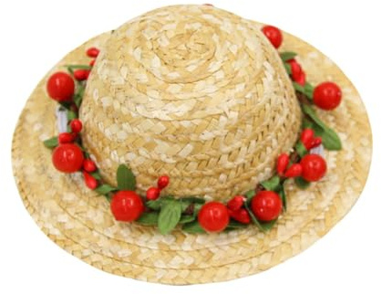 Toddmomy Sombrero De Paja Hawaiano para Perro Accesorio De Paja Margarita Roja Talla s para Sesiones Fotográficas Mascotas
