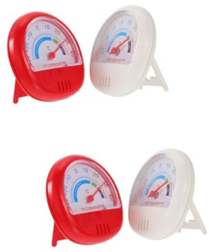 COLLBATH 2 Sätze Thermometer Kühlschrank Kühlschrank Gefrierschrank Raumtemperatur ℃ Innen Außen Thermostat ℉ Timer Serie Mini Gefrierschrank Messwerkzeug Rot Kunststoff 2 Stücke * 2