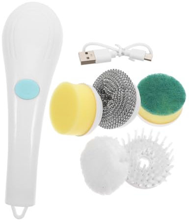 Alipis Brosse de Nettoyage Électrique , Tête Rotative, Têtes Remplaçables, Portable et Étanche, pour Lavabo et Nettoyage Domestique
