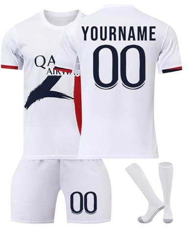 Genérico Camisetas de Futbol Niño Hombres 2024 2025 2026 Personalizadas Nombre y Número Equipacion Fútbol Conjunto Deportivo Entrenamiento T Shirt, Corto y Calcetines Fans Regalos