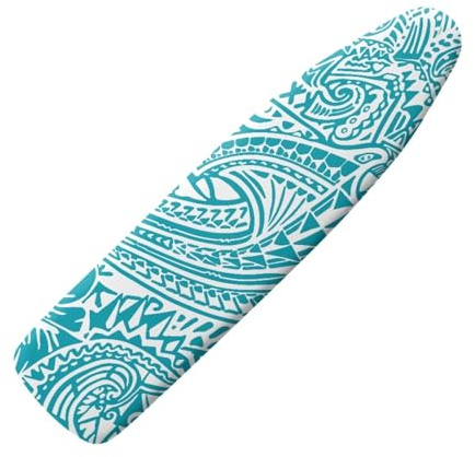 Copriasse da stiro piccolo, 90 x 30 cm, motivo geometrico, elastico, resistente alle bruciature e facile da montare, copertura per asse da stiro mini e portatile