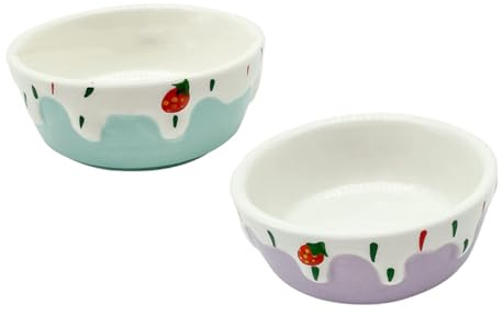 NOLITOY 2 pezzi Ciotole in Ceramica per Piccoli Animali da Ciotola Alimentazione Criceti e Roditori Resistente e Compatta per Cibo e Acqua