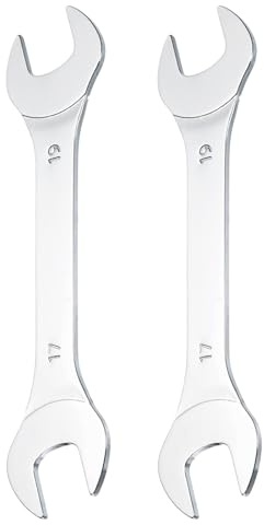 QUARKZMAN 2 Unidades Llaves De Boca Delgadas Extremo Abierto Métricas 17mm x 19mm Llave De Acero Cromo-Vanadio Delgada Para Espacios Ajustados Reparación