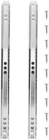 SAFIGLE Beidseitig Ausziehbare Schubladenschiene 17mm Breite Kugelgelagert Leise für Schrankauszug und Möbel mit 2 Stück aus Kaltgewalztem Stahl