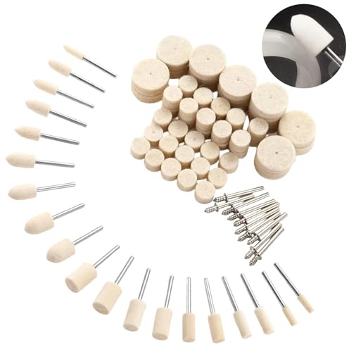 80pcs Dischi Lucidanti in Feltro di Lana, Kit per Lucidatura con Mandrini 1/8, per Attrezzi Rotativi, Metallo, Vetro, Gioielli, Accessori per Lucidare
