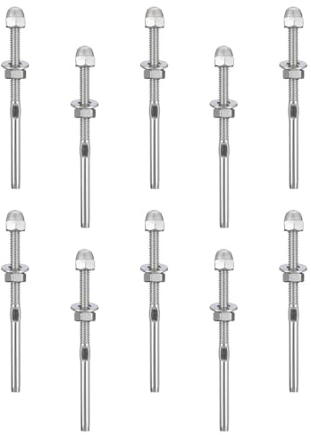 CONGARTENO Deck Railing Cable Tensioner Anti-Rust Feature 10pcs Stainless Steel Attractive Appearance Sturdy Wire Rope Cable Clamp Suitable for Stair Railing System