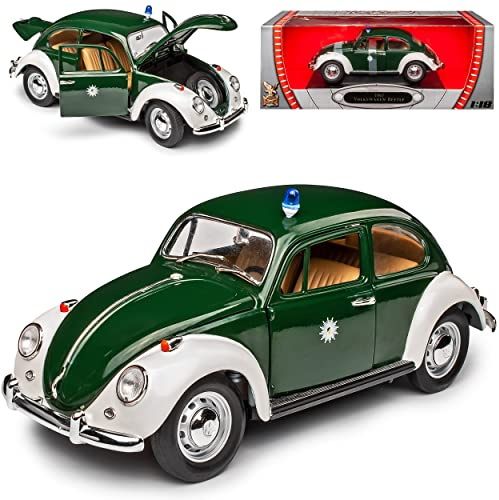 Yatming Volkwagen Käfer Coupe Polizei Grün 1967 1/18 Modell Auto