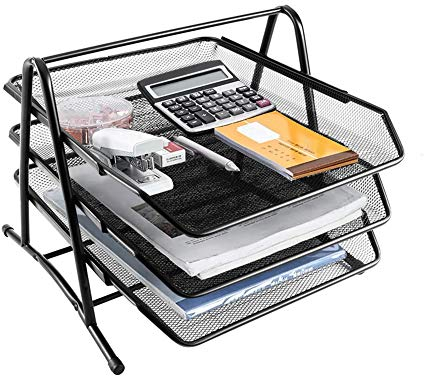 Cocoarm pappersförvaring metall förvaringsfack dokumentskåp förvaringssystem 3 fack metall mesh för skrivbord skåp portfölj papperskorg brevlåda brevlåda Organizer