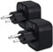 kwmobile 2X Reiseadapter Schweiz Typ-J - Reise Adapter Reisestecker Schuko EU zu Typ J Steckdose in z. B. Schweiz - Stromadapter Urlaub Schwarz