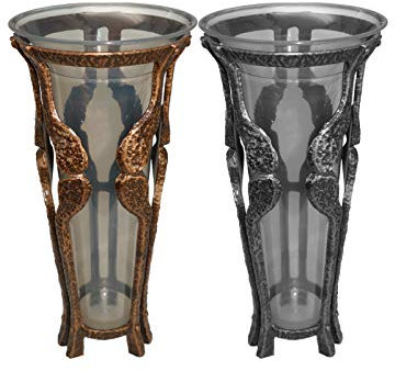 Henecka -Grabschmuck- Grabvase -Calluna- wählbar in Bronze pat. & Aluminium pat.; inklusive Friedhofsbürste (Grabvase Aluminium pat.)
