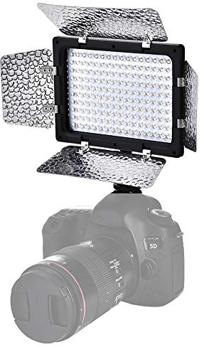 Luz de Video, 6000K LED de Alto Brillo W160 Panel de lámpara de luz de fotografía de Video para cámara DSLR Videocámara DV, NP-F750, NP-F550, NP-F950/B Cámara DSLR