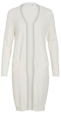 VILA Cardigan pour Femme VIRIL Long L/S - NOO 14042770, White Alyssum, L