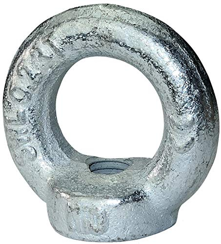 AERZETIX - Set di 5 - Dadi anulari - Anello di sollevamento/Occhiello M10 - Acciaio zincato - Filettatura femmina - Occhiello per gru - Fai da te - Colore argento - C45440