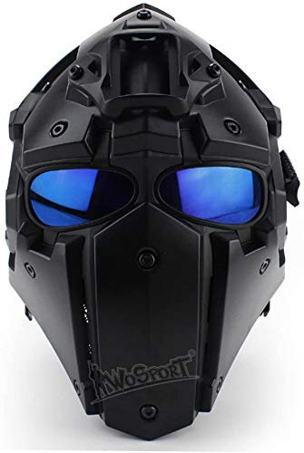 Casque Tactique Airsoft Entièrement Protecteur avec Lunettes, Utilisé Cour Ie Jeu De Rôle, Le Paintball, Les Motos, Les Accessoires De cinéma