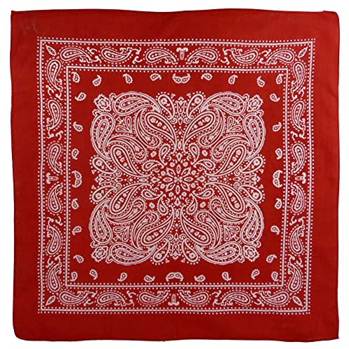 Red X XL Montana Paisley Bandana, weich, leicht, Baumwolle, Größe XL, 66 x 66 cm