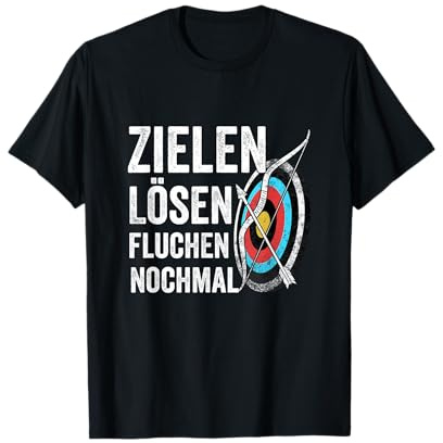 Bogenschütze Bogenschießen Pfeil und Bogen Bogensport T-Shirt - Bogenschützen Sportbogen - Schwarz - S - Unisex - Erwachsene - Klassisch - Kurzarm - Polyester 100%