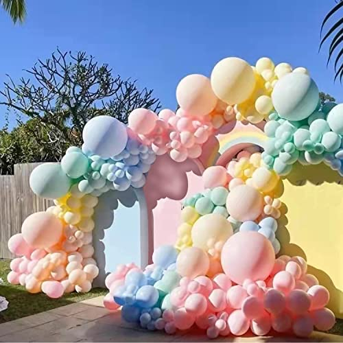 189pcs Pastell Ballon Bogen Kit Macaron Ballons 5M16ft Latex Regenbogen Ballon Girlande Pastell Kit für Geburtstag Hochzeit Weihnachten Baby Shower Party Supplies (A) (pastell)