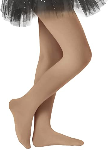 Stelle Girls Ballet Dance Students School Footed Tight (Toddler/Little Kid/Big Kid)(Tan,6-8 Years)