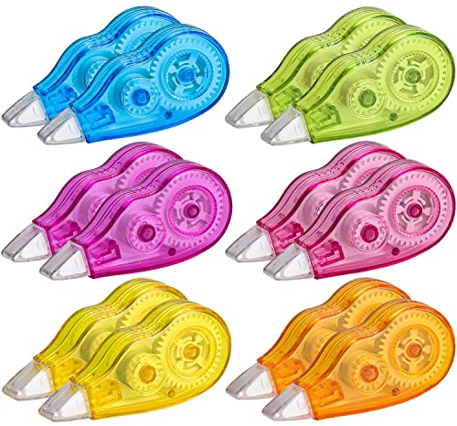 Unvtap Korrekturroller 12pcs Korrekturmaus Mini Regenbogen-Korrekturroller maus, Korrekturband für Studenten Kinder, im Büro Arbeitendes Personal