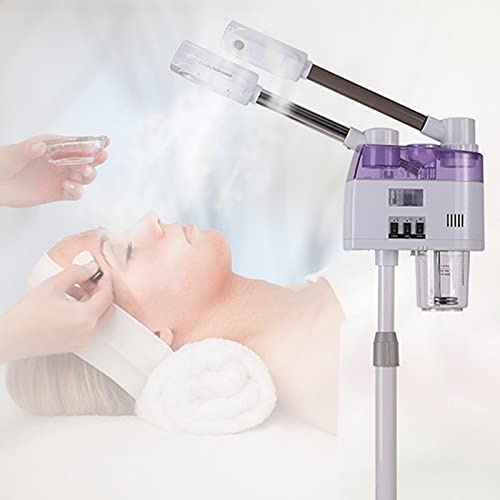 Gesichtsdampfer, 800W Doppelrohr Heiß & Kalt Gesichtssauna, Multifunktions Spa Luftbefeuchter Schönheit Tiefenreinigung für Feuchtigkeitsspend und Hautpflege für Zuhause Salon Spa