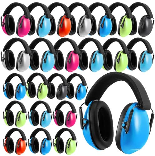 Amylove 24 Pcs Kids Ear Protection Noise Cancelling Headphones Noise Reduction Ear Muffs 27dB Hearing Protection (7 Colors)