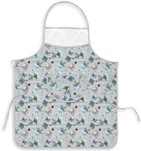 hobbymio.it Grembiule da Cucina da ricamare a Punto Croce, Grembiule Natalizio da ricamare a Punto Croce, Pettorina in Tela Aida, Fantasia Pacchetti Regalo