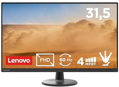 Lenovo D32-45 Monitor - Display 31.5 pollici FullHD (1920 x 1080, VA, 4ms, 60Hz, Cavo HDMI, Input HDMI + VGA) - Raven Black - Esclusiva Amazon