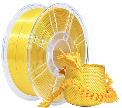 iBOSS PLA+ Filament 1,75 mm, seidenglänzendes PLA+ 3D-Druckerfilamentmaterial, Maßgenauigkeit +/-0,02 mm, 1 kg (2,2 Pfund) Spule, PLA+ Seidengelb