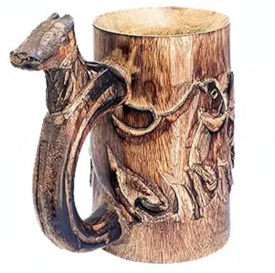 collectiblesBuy Boccale da birra fatto a mano in legno boccale da birra boccale da tè caffè viaggio campeggio tazza a prova di perdite vintage decorazione per la casa e la tavola