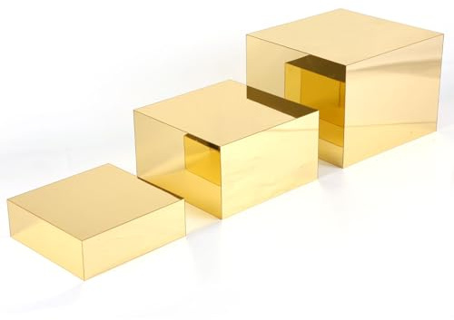PEUTIER Alzate per Buffet, 3 Pezzi, Acrilico Dorato, 15,2x17,7x20,3cm, Elegante e Pulito