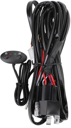 Zweifarbiger Kabelbaumsatz, DC12V-Kabelbaumsatz für Fern- und Abblendlicht, 40A 16AWG-Kernkabelbaum für LED-Lichtleiste, LED-Pod-Nebelfahrlicht