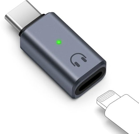 Seminer Adattatore Audio da USB C a Lightning, USB C Maschio a Lightning, Convertitore per Cuffie e Auricolari Femmina per iPhone Serie 16/15, iPad e altro (Grigio)