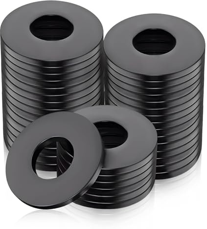 Alethron Unterlegscheiben M5, 50 Stück Beilagscheiben M5x15x1mm Edelstahl Schwarze Karosseriescheiben M5 Flache Unterlegscheiben für Schrauben Muttern Gewindestange