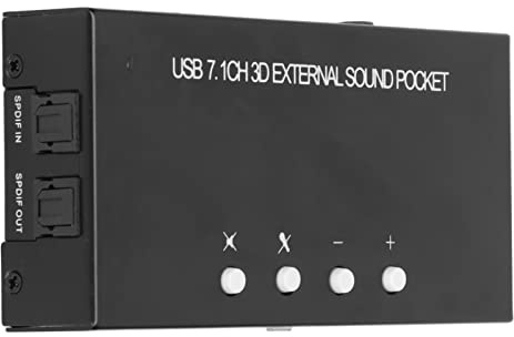 Jectse 7.1 Carte Son Externe Stéréo de Canal pour PC, Son Surround Sound Dual Mikrofone Entrée Adaptateur avec Contrôle de Volume - Plein de Reproduction Duplex, Entrée Optique S/PDIF pour Les
