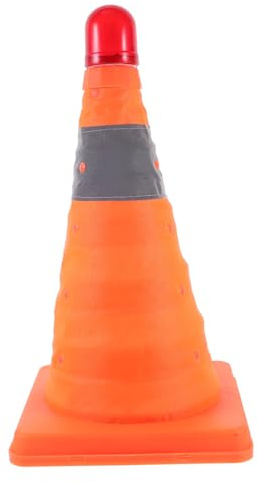 IMIKEYA Cono de Tráfico Plegable con Luz LED Reflectante Duradero y Portátil para Control Vial y Estacionamiento