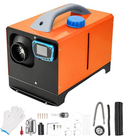 Riscaldatore d'aria diesel portatile da 5 kW e 12 V, riscaldamento silenzioso a gasolio con silenziatore, tutto in uno, foro singolo con telecomando, display LCD per auto, camper, barca, camper, int