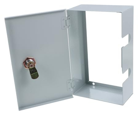 VILLFUL Scatola di Protezione con Chiave per Presa Elettrica da Esterno, Materiale Ferro e Plastico, Salva Spazio per Stazioni di Ricarica Veicoli Elettrici