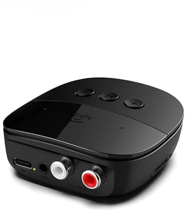 Bluetooth 5.2 Audio Receiver, Bluetooth Receiver for HiFi with AUX 3.5mm Jack and RCA, NFC Extender Audio Adapter for Car Speaker Headphone Amplifier Home Stereo Theater System