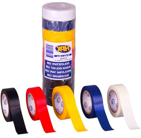cinta aislante pvc 5200, resistente al agua, adherencia, variedad de colores, ideal para aislar y reparar cables eléctricos.